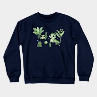 Crocodile Frog Watercolor Crewneck Sweatshirt